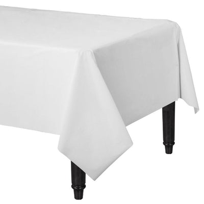 Frosty White ReCountangular Plastic Table Cover, 54" X 108"