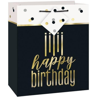 Gift Bag - Medium Metallic Birthday