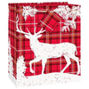 Gift Bag - Medium Xmas Plaid Deer