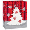 Gift Bag - Medium Xmas Rustic Plaid