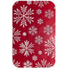 Gift Wrap - Xmas Puff Snowflakes On Red