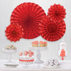 Glitter Paper Fans Apple Red