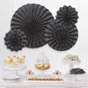 Glitter Paper Fans Black