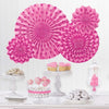 Glitter Paper Fans Bright Pink