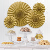 Glitter Paper Fans Gold