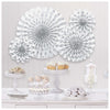 Glitter Paper Fans White