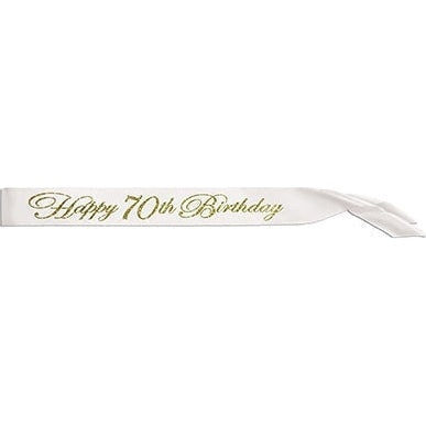 Glittered Happy 70Th Birthday Satin Sash