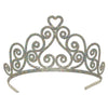 Glittered Metal Tiara Silver; 2 Attachable Combs Included