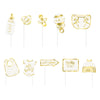 Gold Baby Shower Photo Booth Props, 10Pc - Foil Stamped