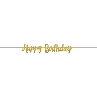 Gold Birthday Glitter Letter Banner