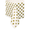 Gold Dots ReCountangular Plastic Table Cover, 54" X 108"