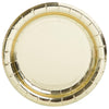 Gold Foil Round 7" Dessert Plates, 8 Count - Foil Board