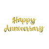 Gold Script Foil " Happy Anniversary" Banner