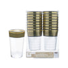 Gold Stripe Plastic Tumblers, 16 Oz. - Hot Stamped