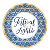 Hanukkah Festival Of Lights Round Metallic Plates, 7"