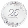 Happy 25Th Anniversary 7" Round Metallic Plates