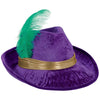 Hat Mardi Gras Feather Fedora