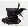 Hat - Mini Top Hat W/Rose Black