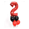 Jumbo Number Helium Balloon Bouquet With 1 Number And 6 Latex Balloons