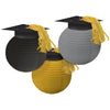 Lanterns With Grad Caps - Black, Silver, Gold