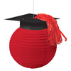 Lanterns With Grad Caps - Red