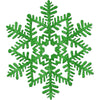 Large Glitter Plastic Snowflake Decoration - Green