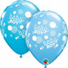 Latex Balloons High Count Bag - Baby Boy Dots A Round