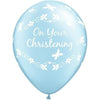 Latex Balloons High Count Bag - Christening Butterfly Blue