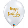 Latex Balloons High Count Bag - Happy Bday Script Clear