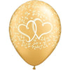 Latex Balloons High Count Bag - Hearts Entwined Gold