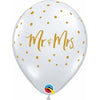 Latex Balloons High Count Bag - Mr & Mrs Script Clear