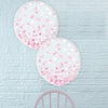 Latex Balloons W/ Confetti, 24" -New Pink Foil