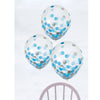 Latex Balloons W/ Confetti - Blue/Silver, 12"