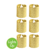 Led Votives - Gold Glitter