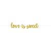 Love Is Sweet Gold Glitter Banner