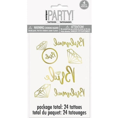 Metallic Foil Bachelorette Party Tattoos, 24 Count