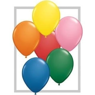 Mini Decorator 5" Standard Assorted Round Latex Balloons, 100 Count.