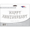 Mini Foil Balloon Banner Kit Happy Anniversary Silver