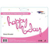 Mini Foil Balloon Banner Kit Happy Birthday Script Pink