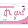 Mini Foil Balloon Banner Kit It's A Girl Pink