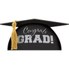 Mortarboard Plastic Cake Topper - Black, Silver & Gold