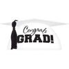 Mortarboard Plastic Cake Topper - White