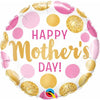 Mother's Day Pink And Gold Dots Foil Balloon