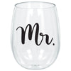 Mr. Stemless Wine Glass