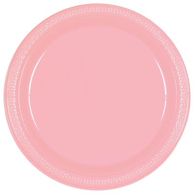 New Pink Plastic Plates, 9"