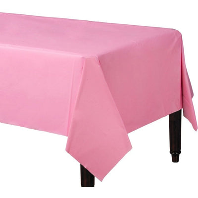 New Pink ReCountangular Plastic Table Cover, 54" X 108"