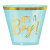 Oh Baby Boy Hot-Stamped Plastic Tumblers, 9 Oz.