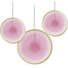 One Little Star Pink Paper Fans