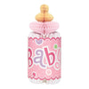 Pink Dots Baby Shower Bottle Shaped Honeycomb Decoration, 12''