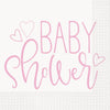 Pink Hearts Baby Shower Luncheon Napkins, 16 Count